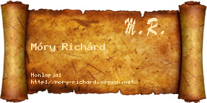 Móry Richárd névjegykártya